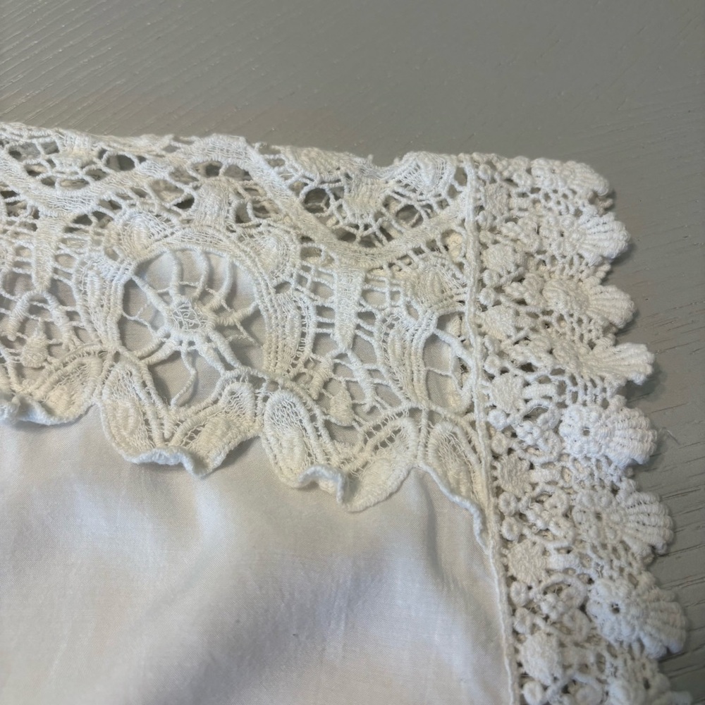 Melissa Odabash Floral Crochet Lace Inset Short Kaftan White Size OS Coverup - Picture 8 of 14